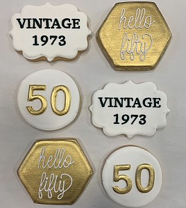 Vintage Gold and White